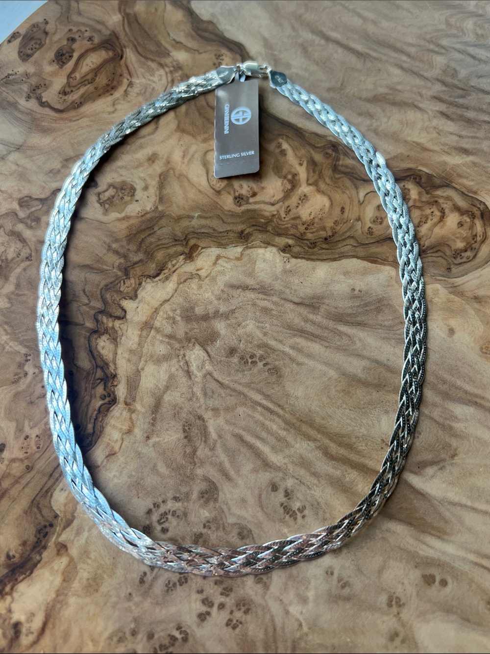 Giani Bernini Braided Herringbone Sterling Silver Necklace - Italy 18”